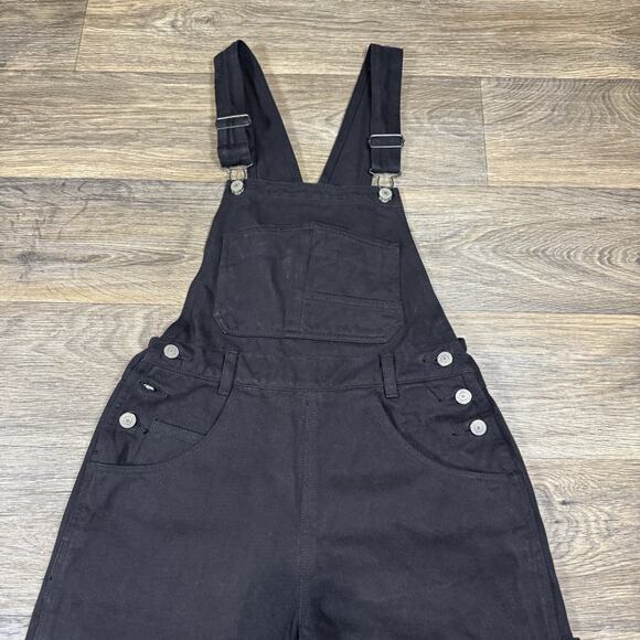 J Galt Jean Black Overall Size Small 100% Cotton Pockets - Picture 2 of 10